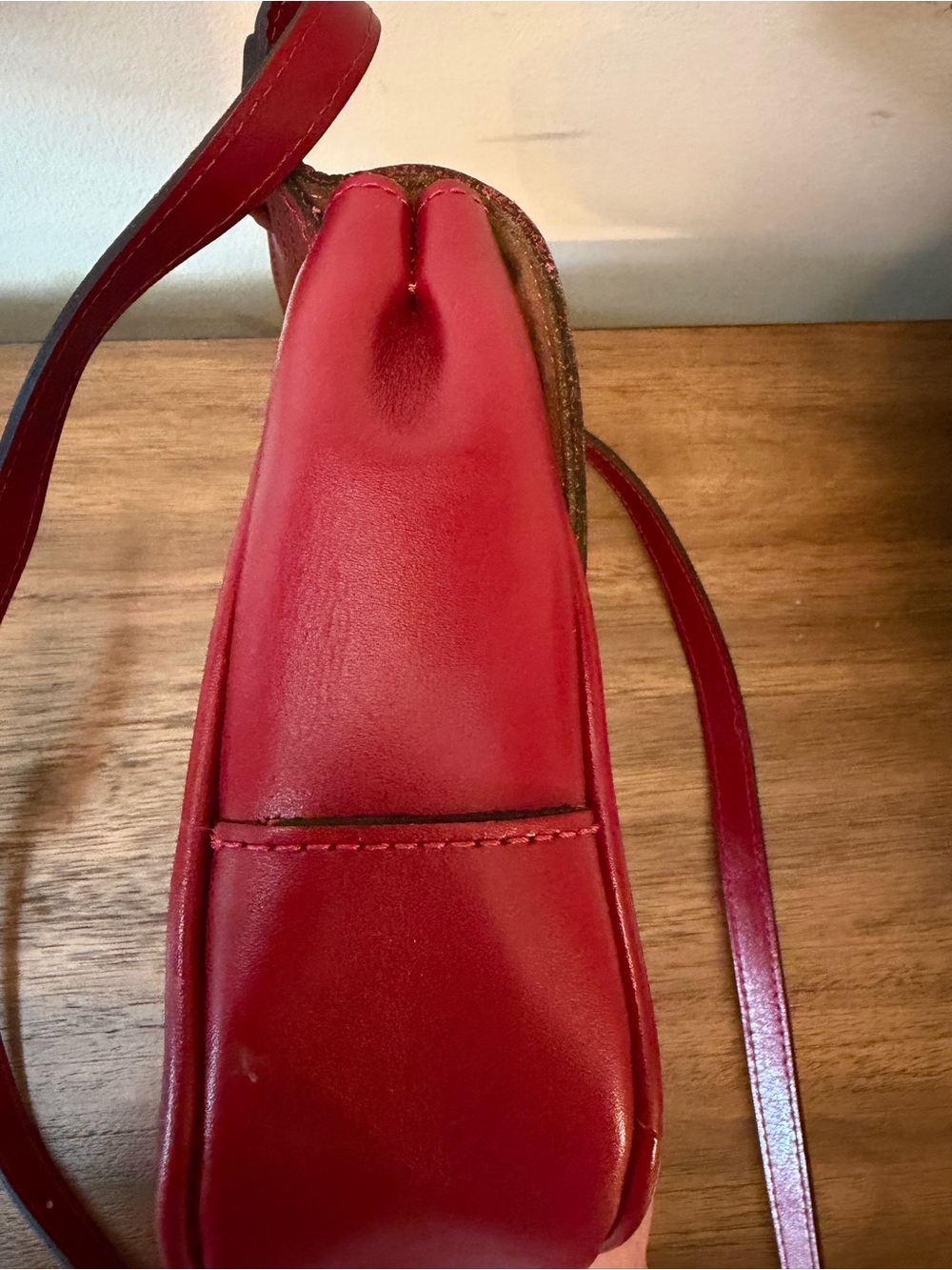 Patricia Nash Ruby Red Rose Embossed Leather Saddle Crossbody Bag Floral - Picture 7 of 16